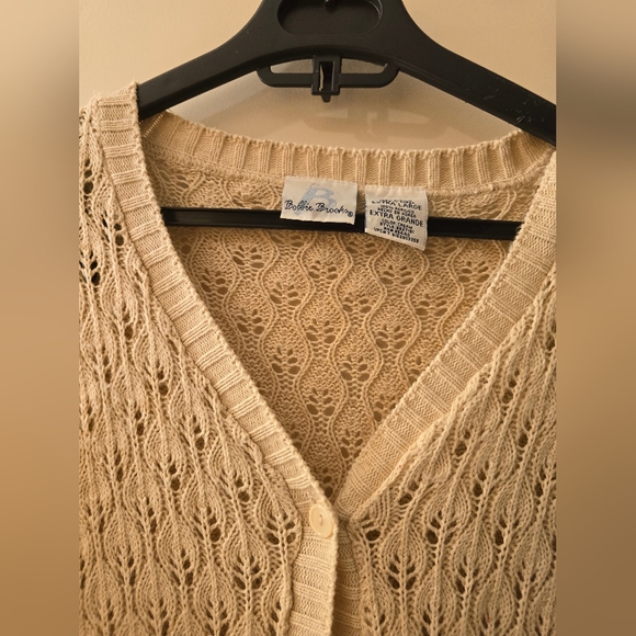 Bobbie Brooks knit cardigan ivory color sz xl - Picture 3 of 6
